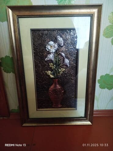 Divarlı dekorativ tablo – relyef çiçək kompozisiyası - Texnika lalafo.az -da Divarlı dekorativ tablo – relyef çiçək kompozisiyası - Texnika