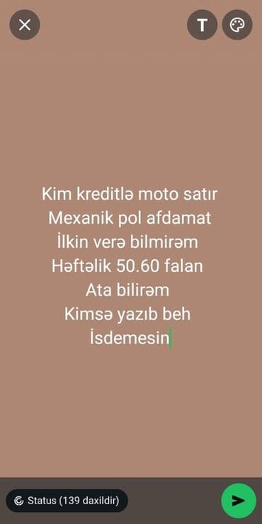 Axtarılır: Kreditlə motosiklet - Mexanik və ya avtomat ötürücülü ola lalafo.az -da Axtarılır: Kreditlə motosiklet - Mexanik və ya avtomat ötürücülü ola