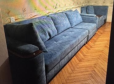 Mavi rəngdə yumşaq parçalı geniş künc divan. Modern dizayn, dərin lalafo.az -da Mavi rəngdə yumşaq parçalı geniş künc divan. Modern dizayn, dərin