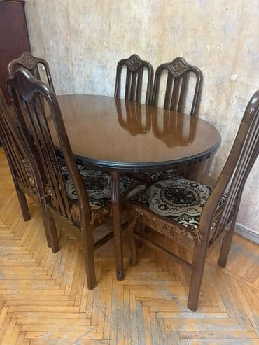 Qonaq otağı üçün, Açılmayan, Oval masa, 6 stul lalafo.az -da Qonaq otağı üçün, Açılmayan, Oval masa, 6 stul