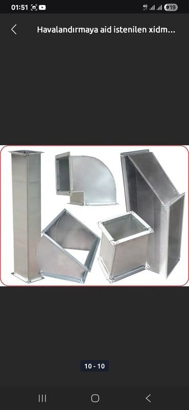 Müxtəlif formalı və ölçülü metal ventilyasiya boruları və lalafo.az -da Müxtəlif formalı və ölçülü metal ventilyasiya boruları və
