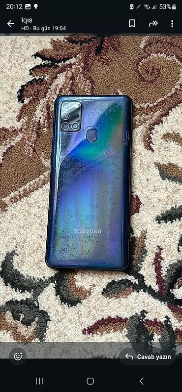 Samsung Galaxy A21S, 64 GB, rəng - Göy, Barmaq izi lalafo.az -da Samsung Galaxy A21S, 64 GB, rəng - Göy, Barmaq izi