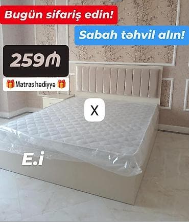 Mebel dəsti – çarpayı başlığı və baza - Rəng: açıq bej/krem tonları - lalafo.az -da Mebel dəsti – çarpayı başlığı və baza - Rəng: açıq bej/krem tonları -